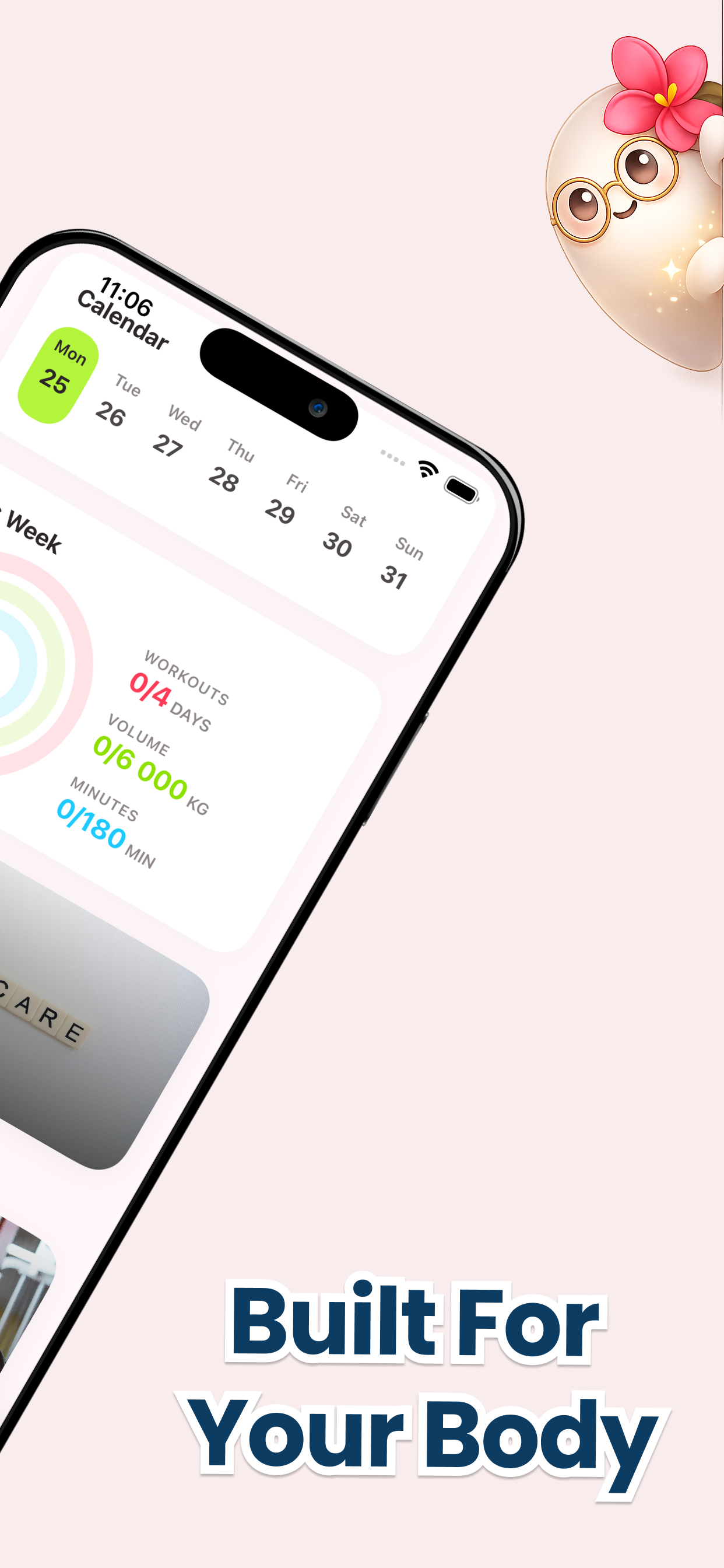 Built For Your Body — calendar and activity rings