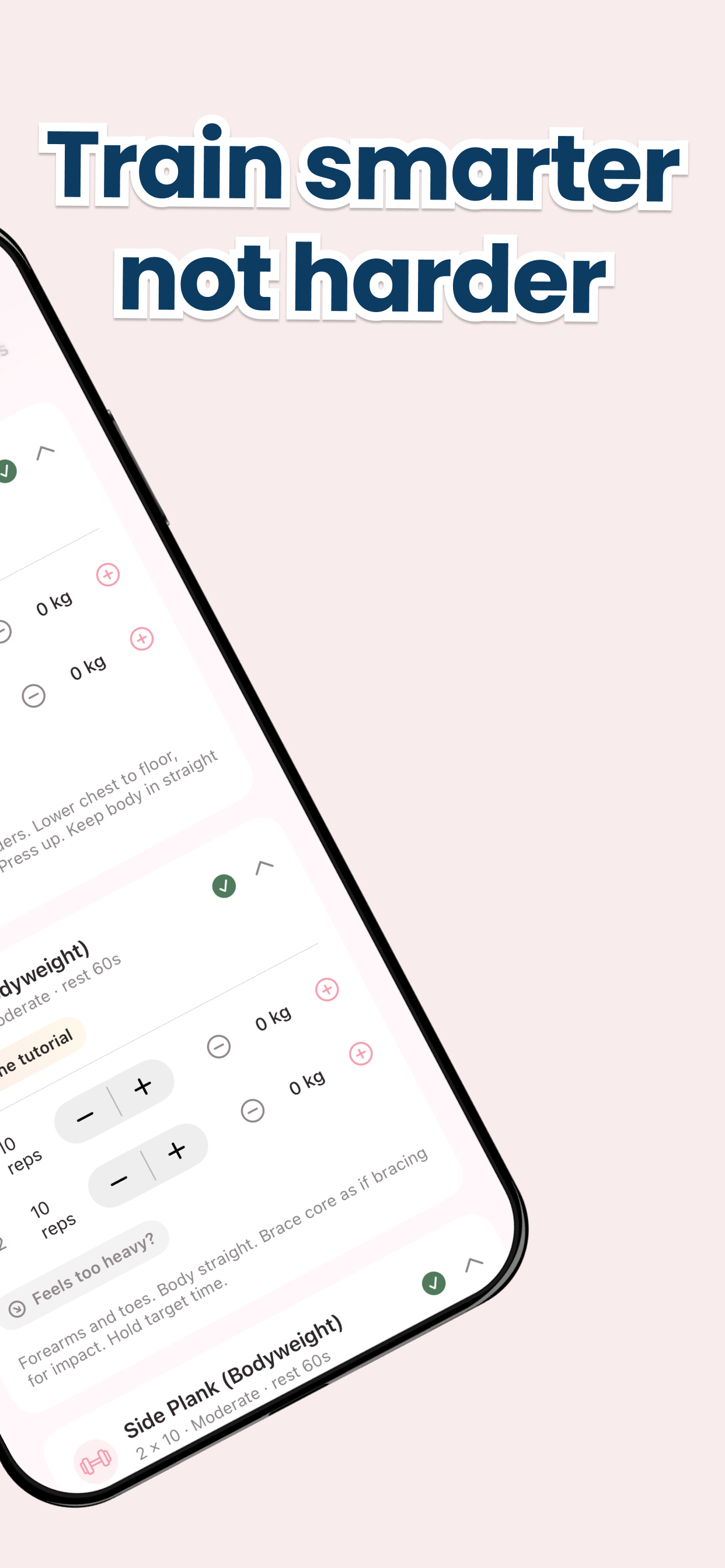 Train smarter not harder — exercise list